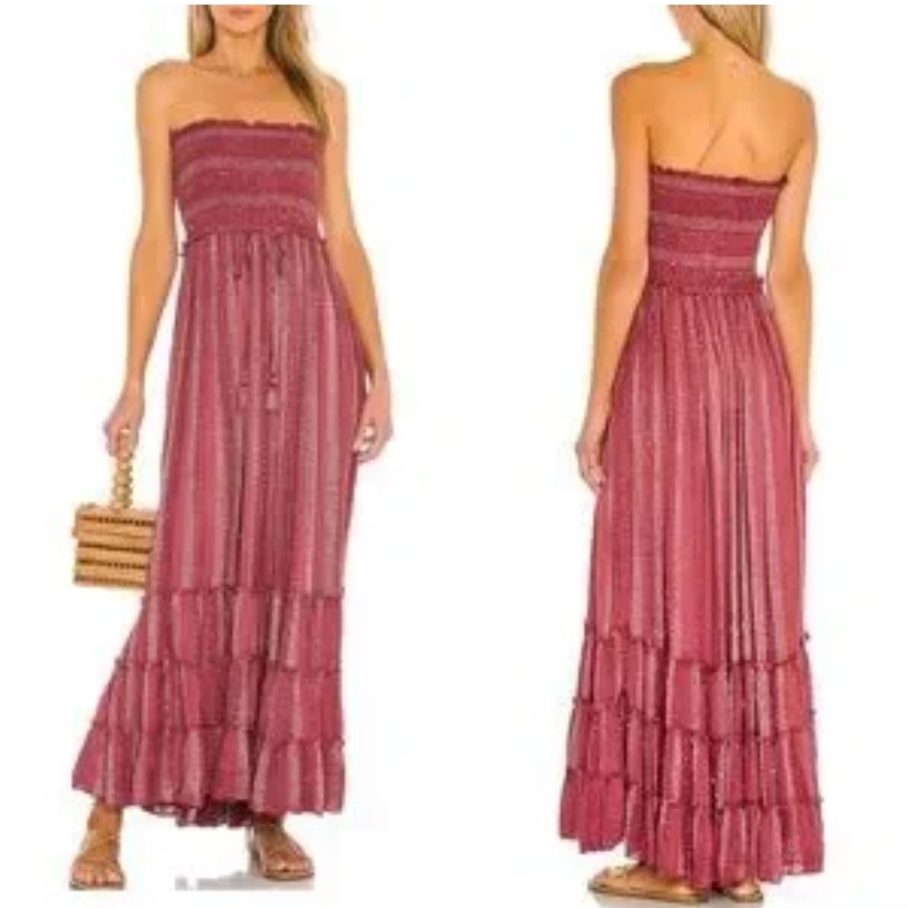 PQ Swim Pink Smocked Tiered Sundress